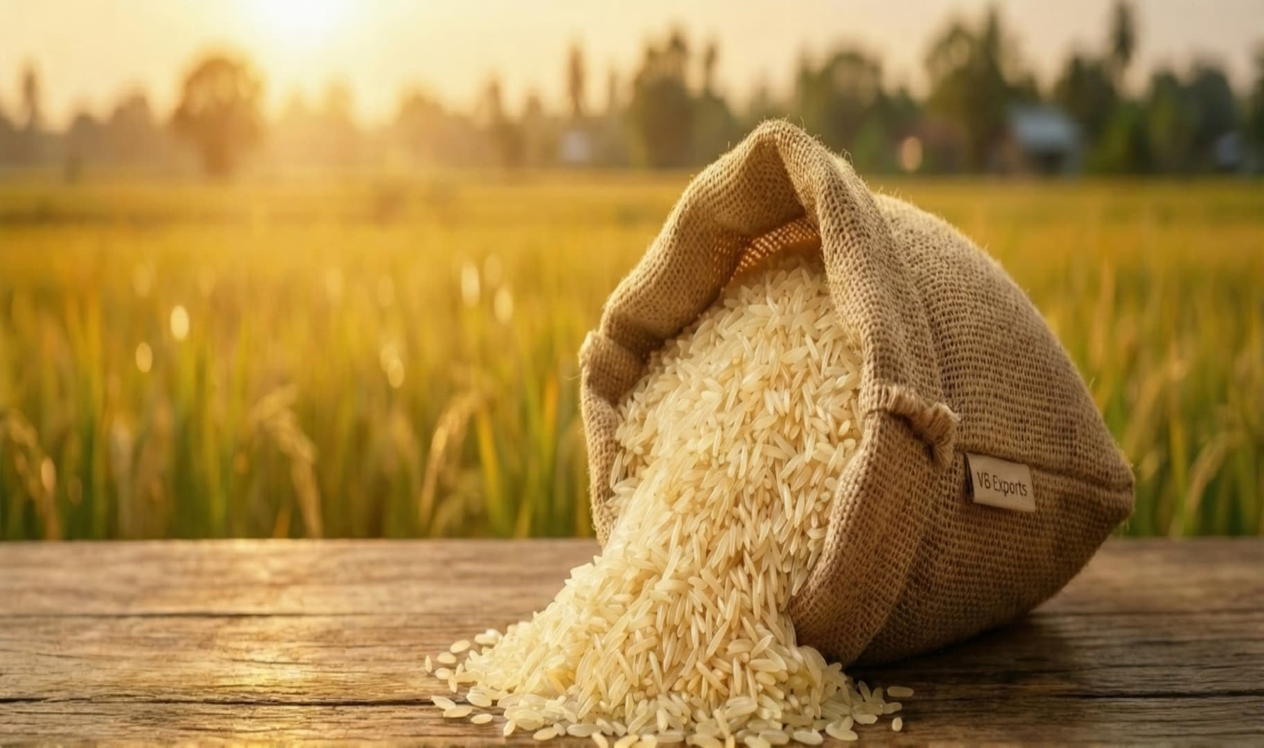 Premium basmati rice grains